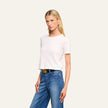 STORMY CROPPED COTTON TEE IN WHITE