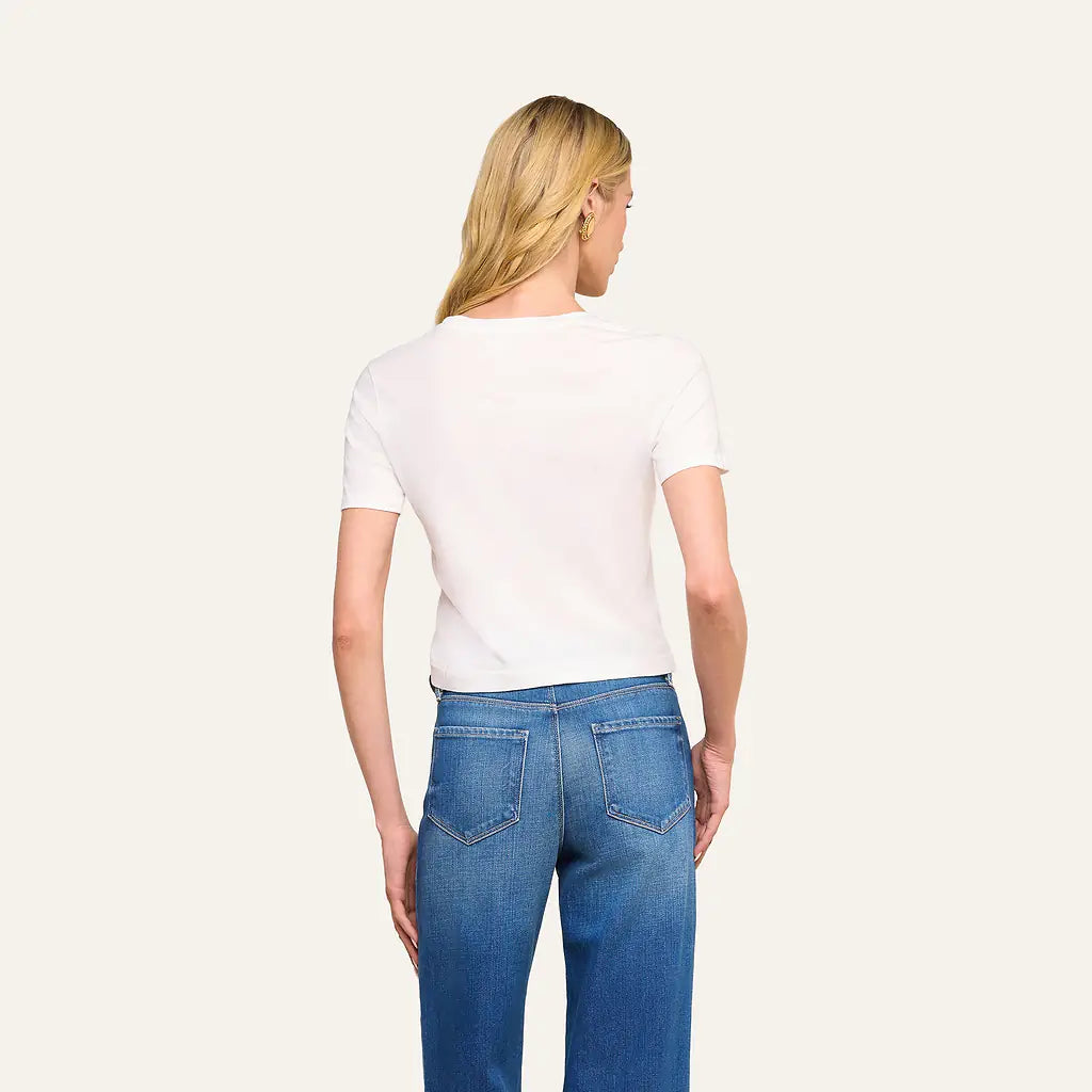 STORMY CROPPED COTTON TEE IN WHITE