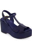 DOMIEL SUEDE T STRAP PLATFORM SANDALS