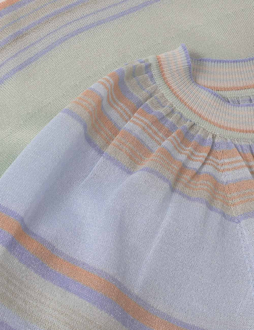 INDRA STRIPE BELL SLEEVE TOP