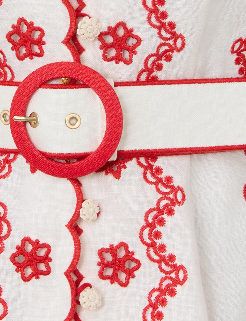 LUCKY EMBROIDERED MINI DRESS