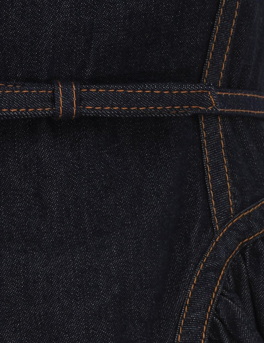 DENIM PANELLED MIDI DRESS