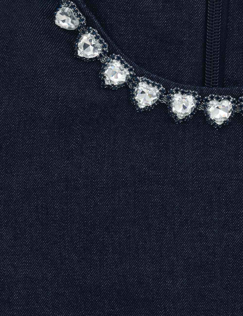 EMBELLISHED DENIM DRESS