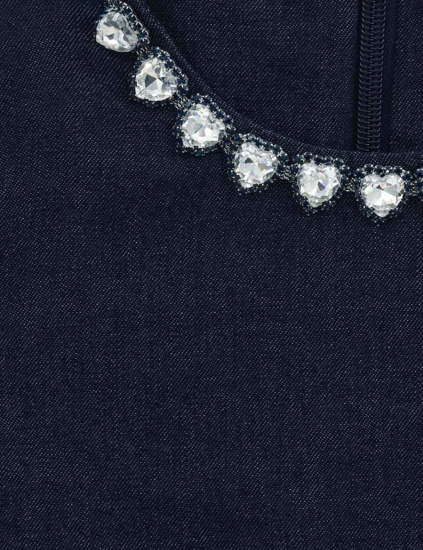 EMBELLISHED DENIM DRESS
