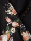 VALIANT BUTTON MIDI DRESS IN BLACK BOUQUET