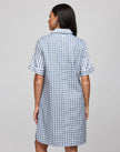 AILEEN SHORT SLEEVE STRIPE GINGHAM DRESS