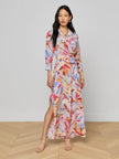 CAMERON SILK SHIFT DRESS IN POSTCARD PRINT