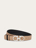 REVERSIBLE AND ADJUSTABLE GANCINI BELT IN BLACK AND BISQUE