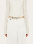 REVERSIBLE AND ADJUSTABLE GANCINI BELT IN BLACK AND BISQUE
