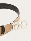 REVERSIBLE AND ADJUSTABLE GANCINI BELT IN BLACK AND BISQUE