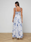 SUTTON MAXI DRESS IN IVORY BLUE WATERCOLOR LACE PAISLEY