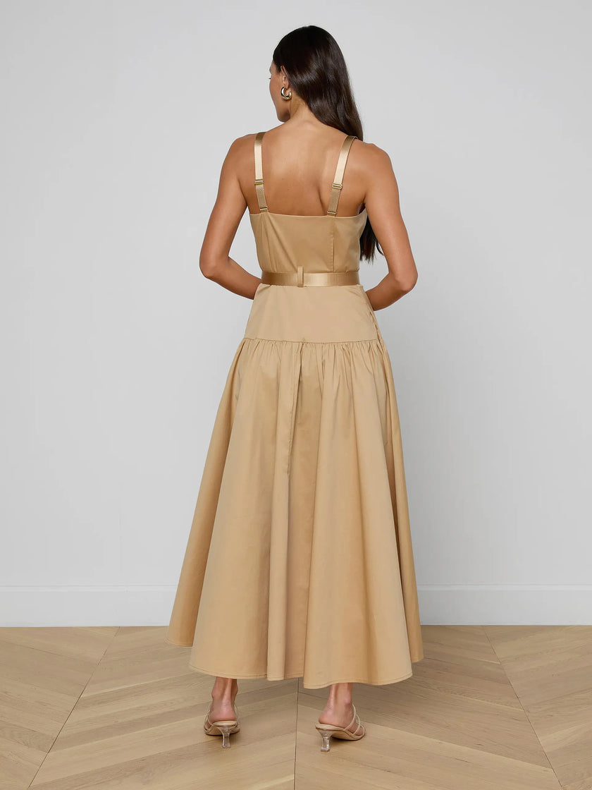RIMA MAXI DRESS IN MACADAMIA BROWN