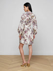 KIERSTEN DRESS IN WHITE MULTI LARGE BUTTERFLY JUNGLE