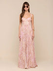 ROSETTE MAXI DRESS IN MAUVE MULTI TRADITIONAL PAISLEY