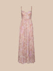 ROSETTE MAXI DRESS IN MAUVE MULTI TRADITIONAL PAISLEY