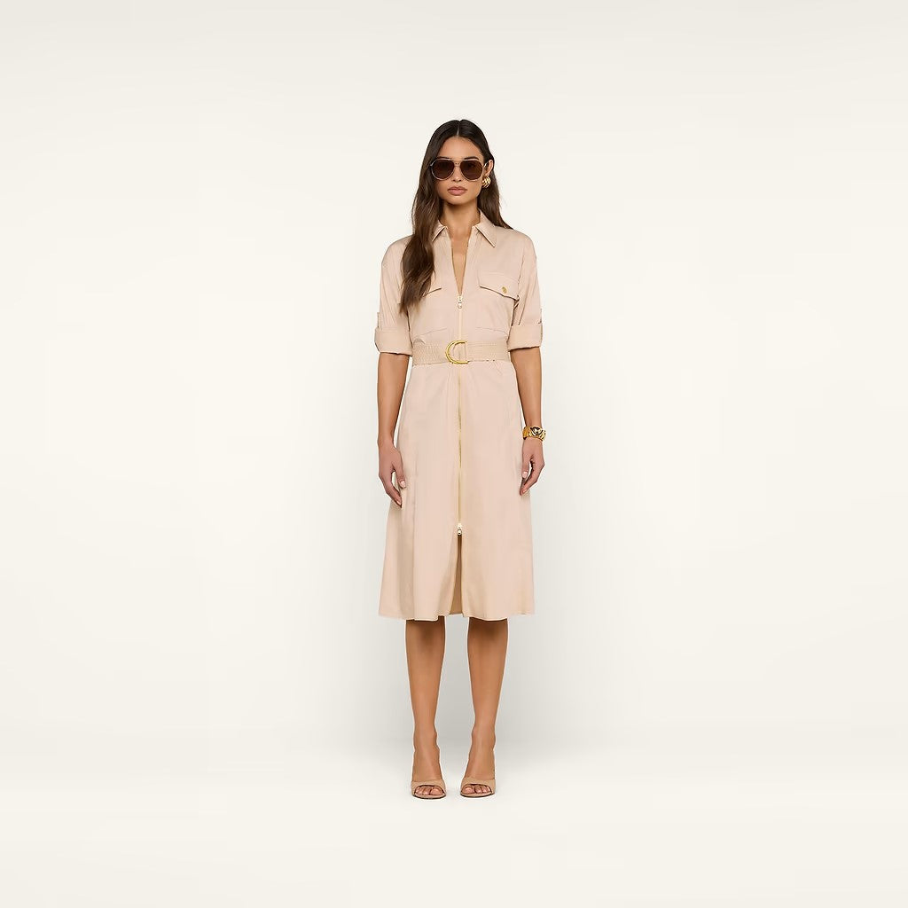 CALLEN SHIRT DRESS IN BISCUIT