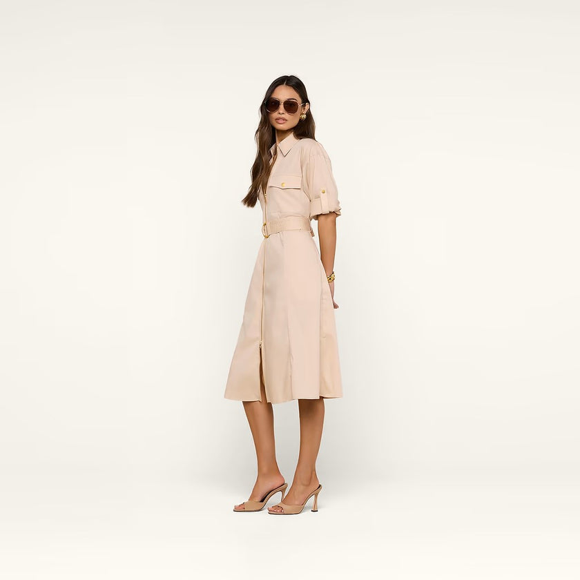 CALLEN SHIRT DRESS IN BISCUIT