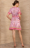 AULA LINEN DRESS IN CLEAR SAILING PRINT