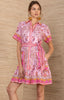 AULA LINEN DRESS IN CLEAR SAILING PRINT