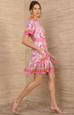 AULA LINEN DRESS IN CLEAR SAILING PRINT