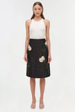 ARLA FLORAL JACQUARD MIDI SKIRT