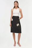 ARLA FLORAL JACQUARD MIDI SKIRT