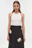 ARLA FLORAL JACQUARD MIDI SKIRT
