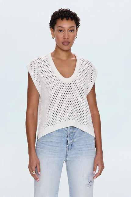 BECK OPEN KNIT CROPPED SWEATER