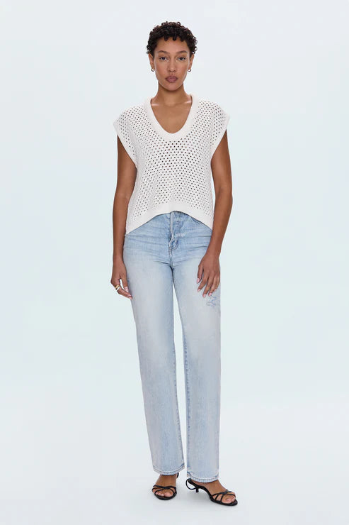 BECK OPEN KNIT CROPPED SWEATER