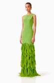 MARISON RUFFLED FRINGE GOWN