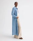 COWBOY MAXI DRESS WITH SNAPS IN DENIM