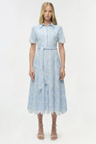 AUDRIA BELTED LINEN MIDI DRESS