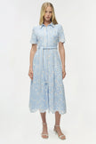 AUDRIA BELTED LINEN MIDI DRESS