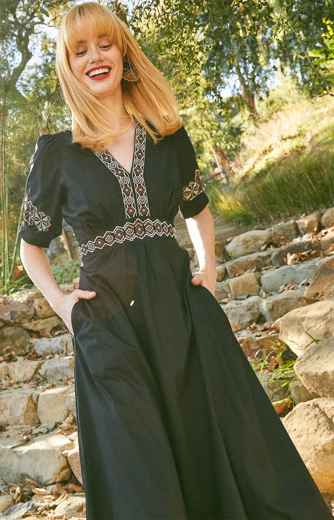 ESTE COTTON POPLIN MIDI DRESS