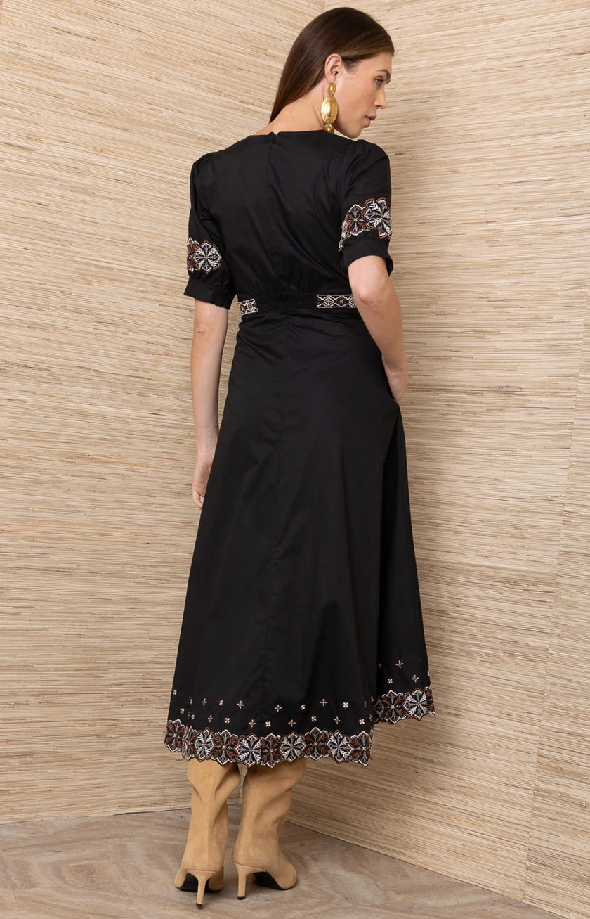 ESTE COTTON POPLIN MIDI DRESS
