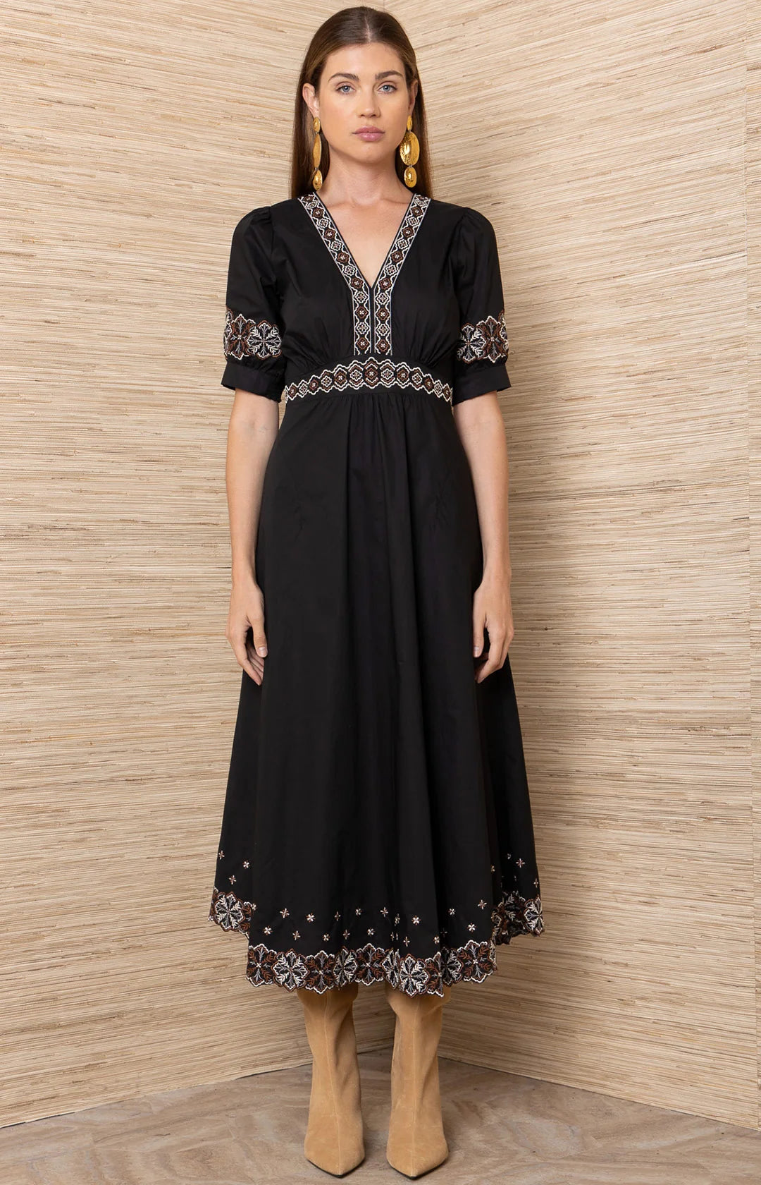 ESTE COTTON POPLIN MIDI DRESS