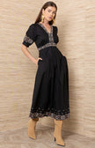 ESTE COTTON POPLIN MIDI DRESS