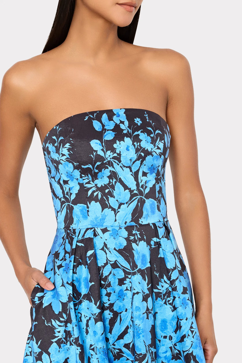 WINONA FLOWER STRAPLESS DRESS