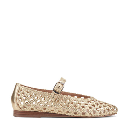 EVONNA WOVEN LEATHER MARY JANE BALLET FLAT