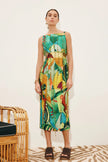 MOKSHINI BEADED FRINGE MIDI DRESS