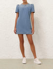 CRUSH EMBELLISHED DENIM DRESS