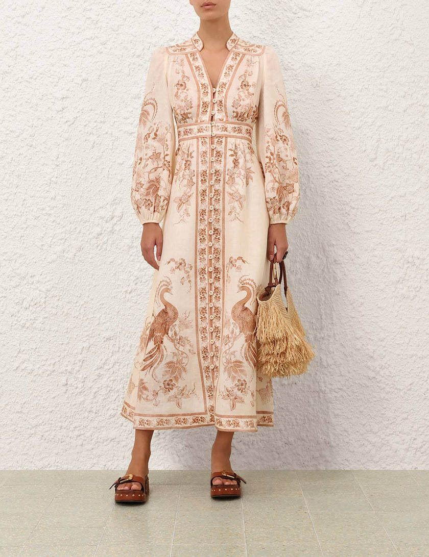 INDRA PLUNGE MIDI DRESS