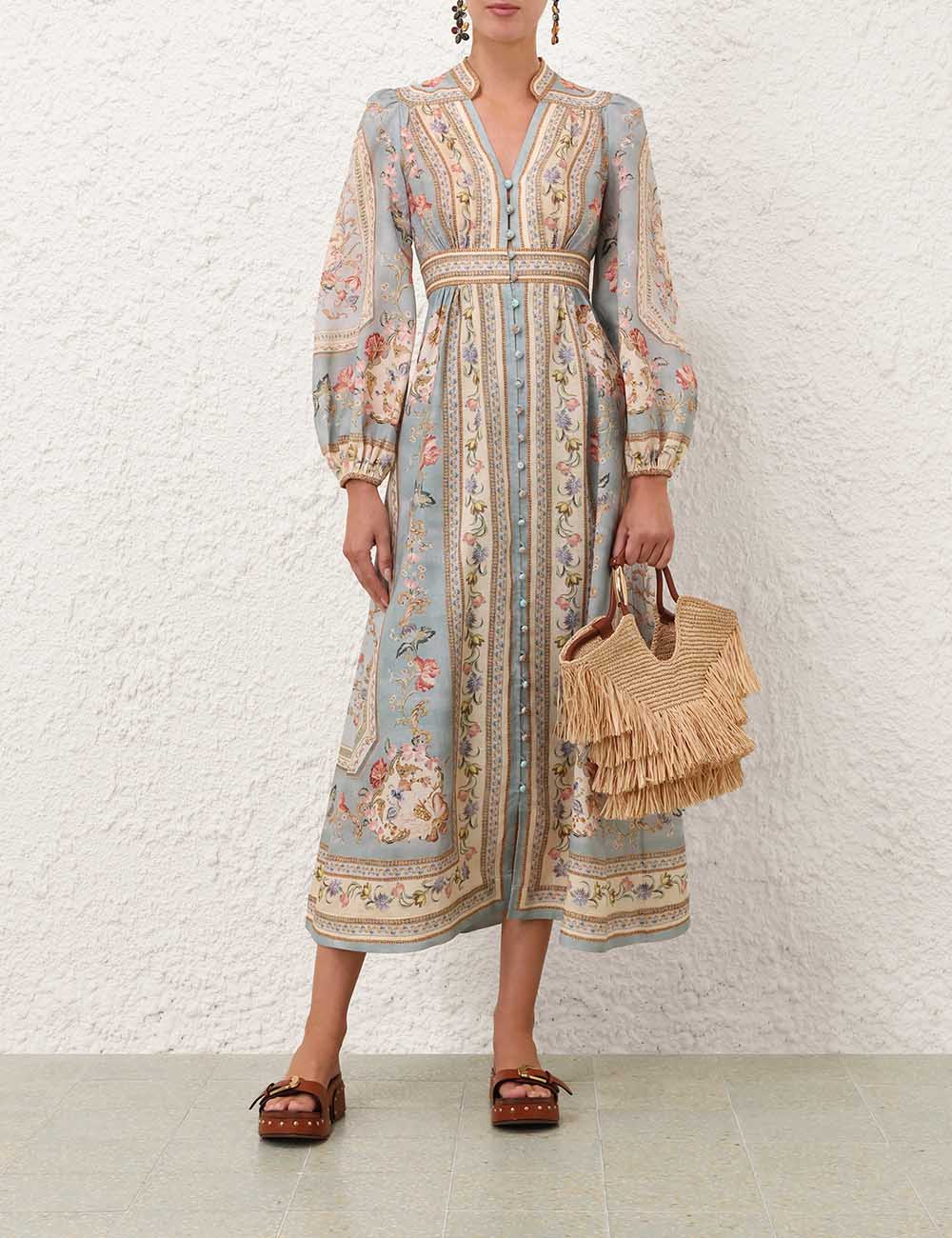 ROSELIGHT PLUNGE MIDI DRESS
