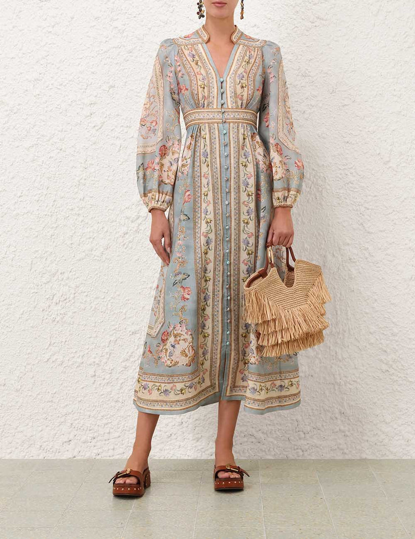 ROSELIGHT PLUNGE MIDI DRESS