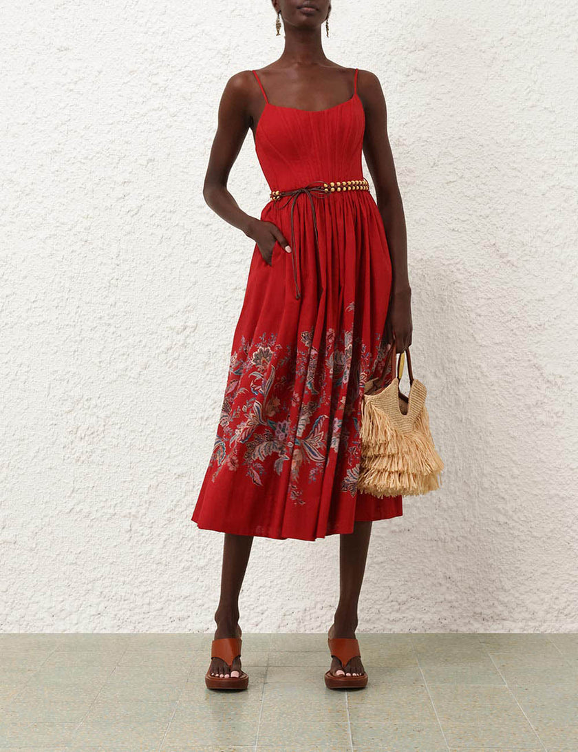 RHIANNON CORSET MIDI DRESS