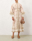HYPNOTIC BUTTONED MIDI DRESS