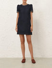 EMBELLISHED DENIM DRESS