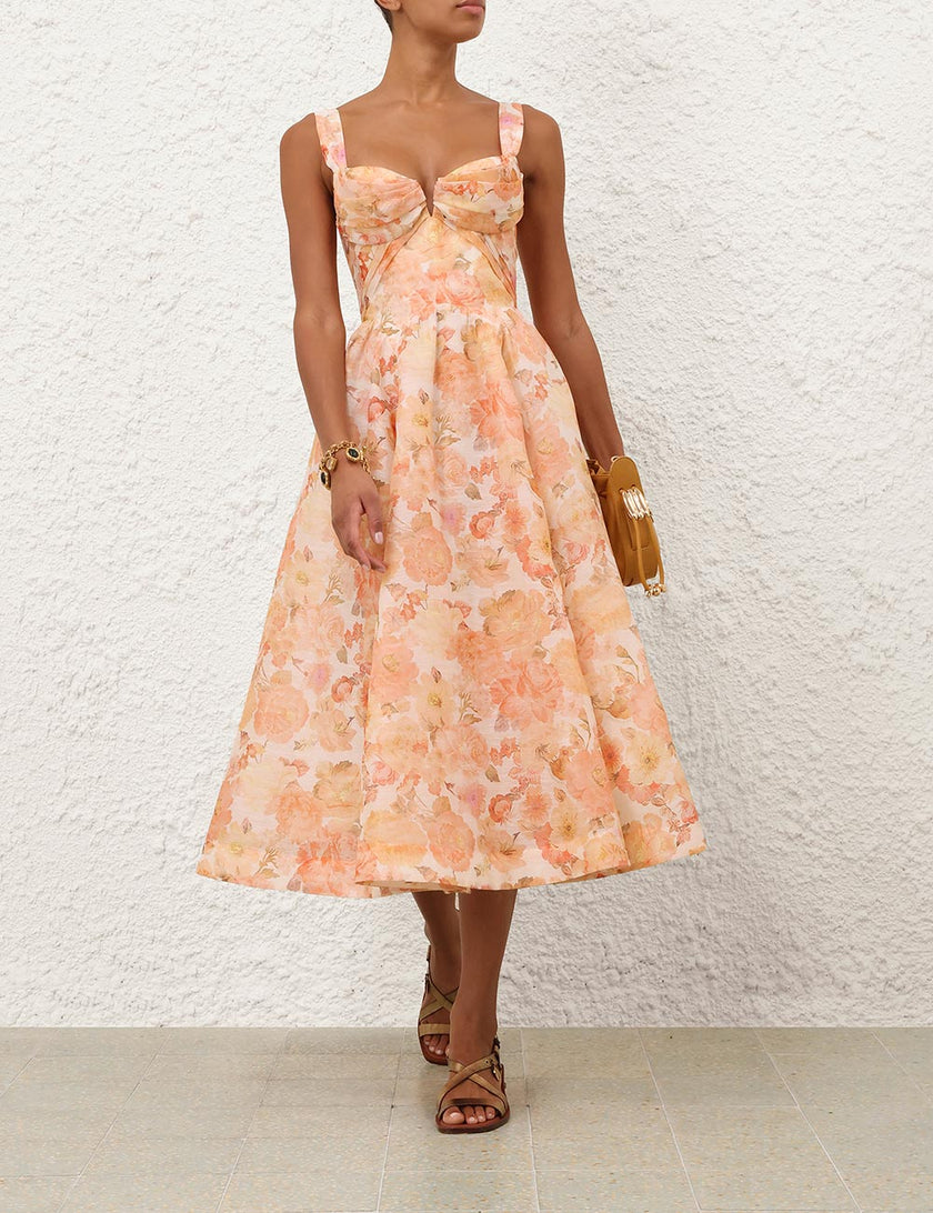 REBELLION DRAPE MIDI DRESS