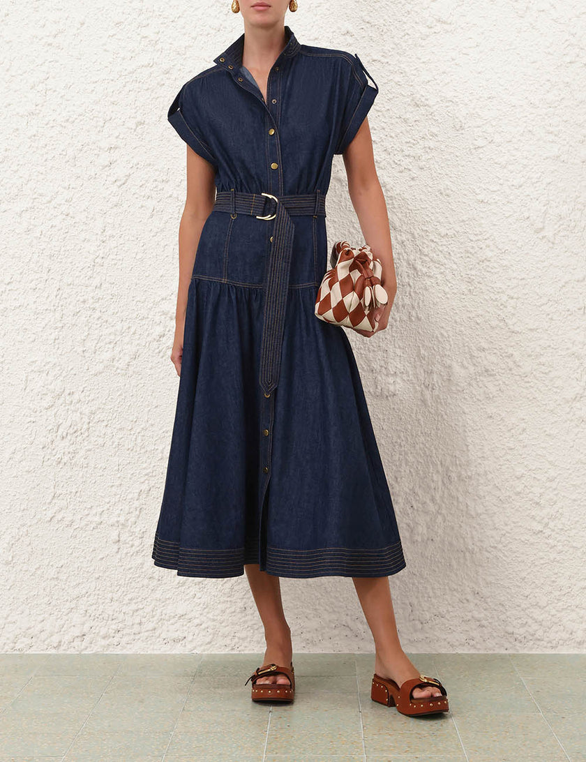 DENIM MIDI DRESS