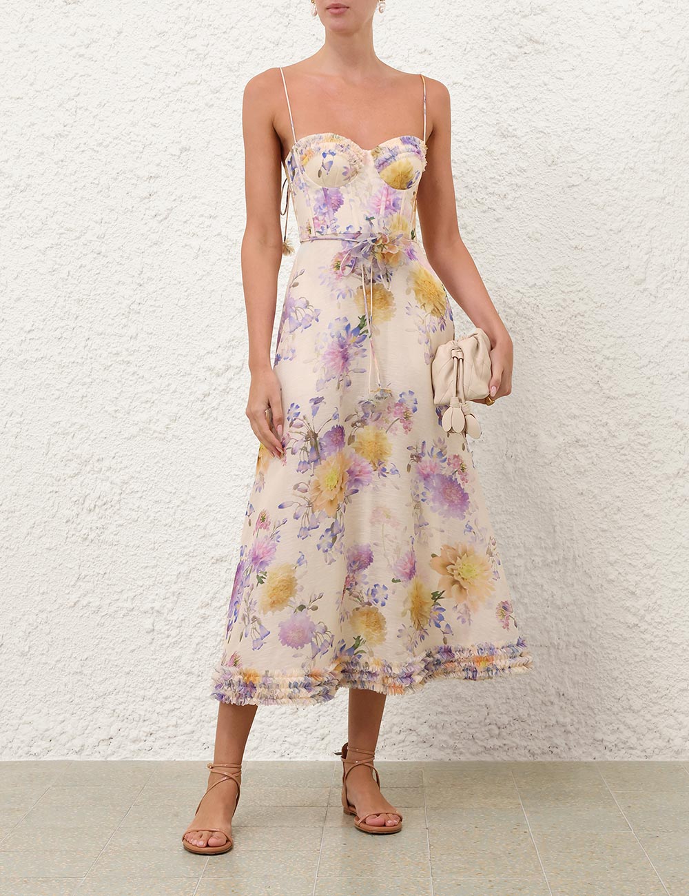 LUNA RUFFLE MIDI DRESS